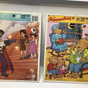 2 Vintage Golden Puzzles New In Plastic Peter Pan & Berenstain Bears